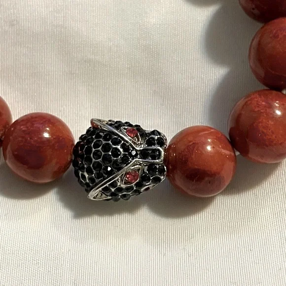 Handmade 12 mm Bead Bracelet red Jasper “ward off negative energy and EMFs, - Picture 3 of 4